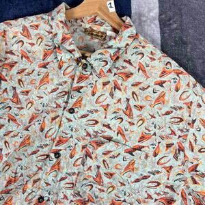 Vintage Patagonia Air Conditioned Mens L Short Sleeve Button Up Piranha Green